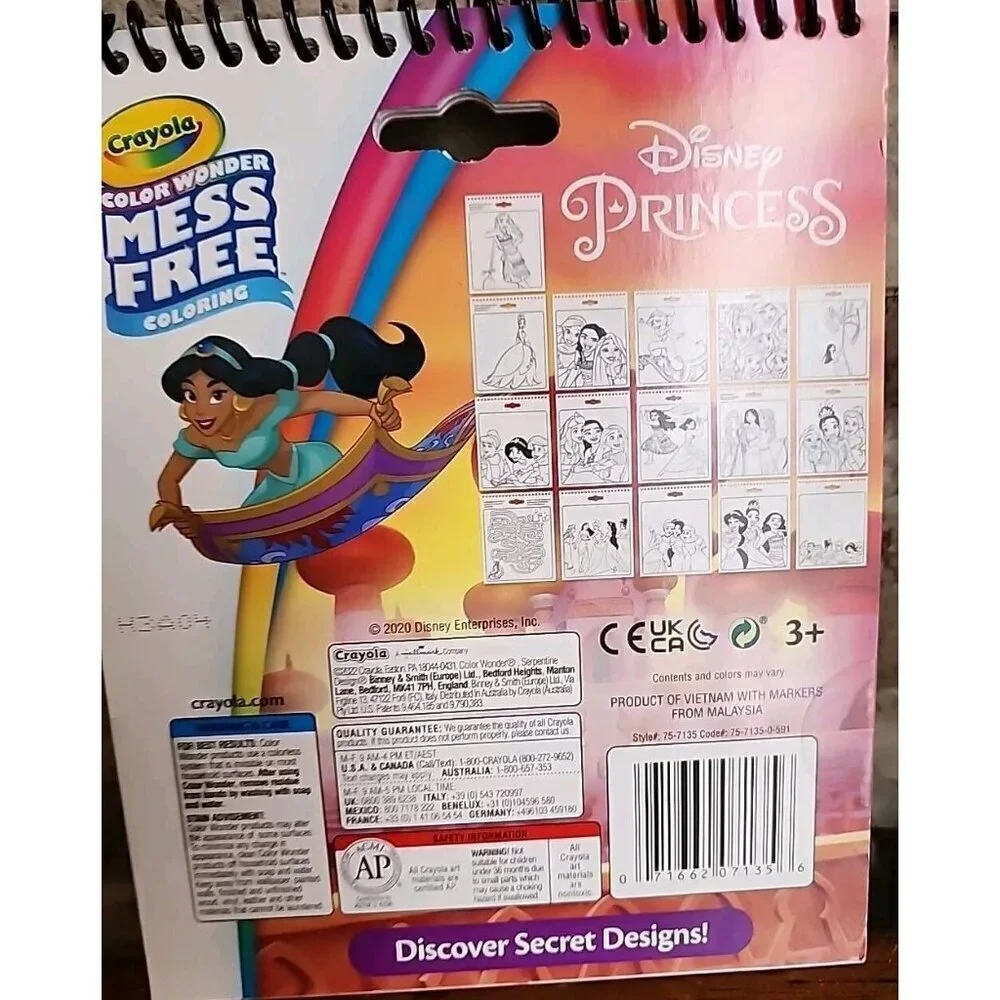 Crayola Color Wonder Mess Free Disney Princess Great Travel Activity Pad